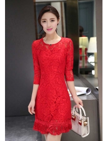 dress brukat korea D2832