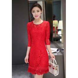 dress brukat korea D2832