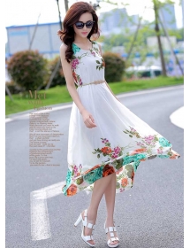 long dress motif bunga D2847