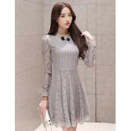 dress brukat korea D2851