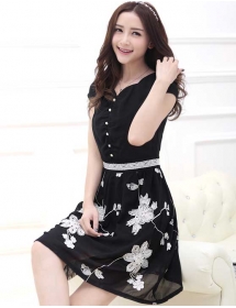 dress wanita korea D2875