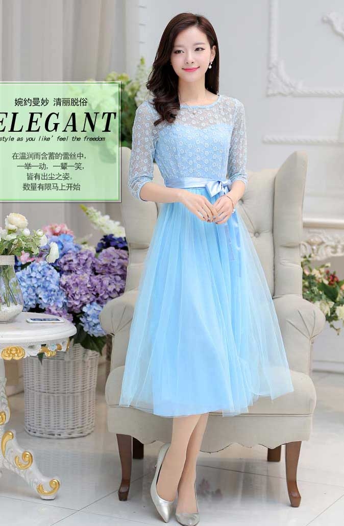 Long dress korean fashion best sale