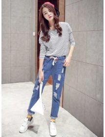 celana jeans sobek T2825