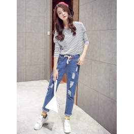 celana jeans sobek T2825