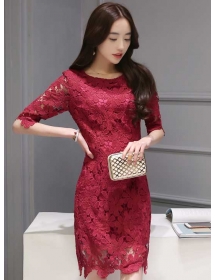 dress brukat korea D3082