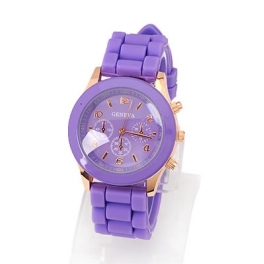 Metallic Purple Jelly Fluorescence Color Alloy Fashion Watches JAM0002