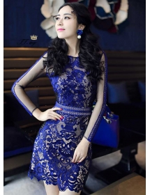 dress pesta brukat D3214