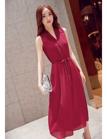 long dress v-neck D3245