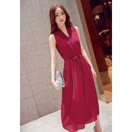 long dress v-neck D3245