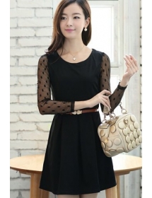 dress korea lengan panjang D765