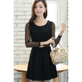 dress korea lengan panjang D765