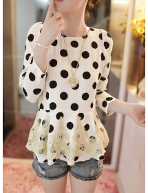 blouse polkadot T3259