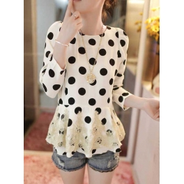 blouse polkadot T3259