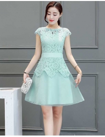 dress pesta brukat D3557