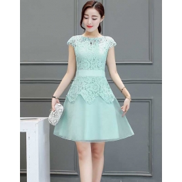 dress pesta brukat D3557