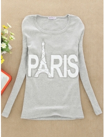 kaos lengan panjang eiffel paris T884