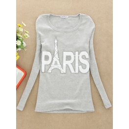 kaos lengan panjang eiffel paris T884