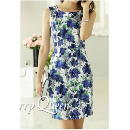 dress wanita motif bunga D780