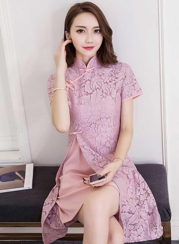 Dress 2025 cheongsam brokat