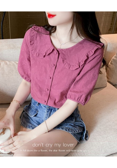 kemeja wanita korea lengan pendek T9075